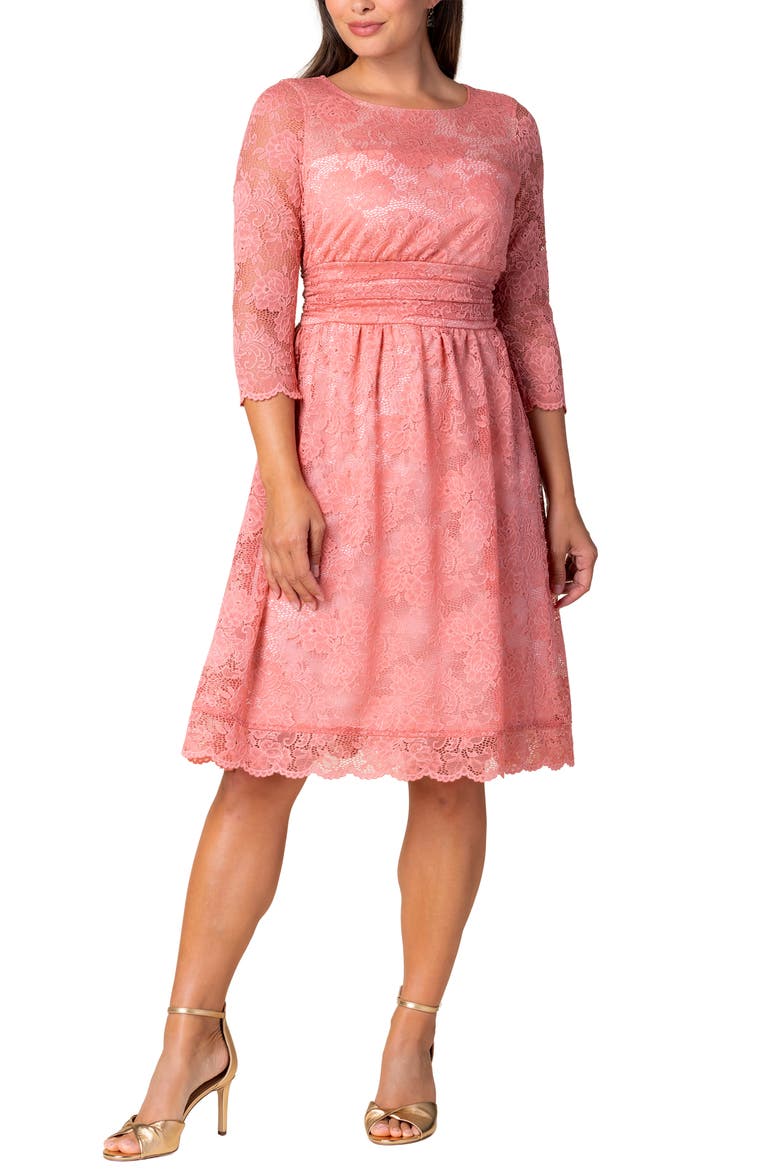 Luna Lace Cocktail Dress, Main, color, French Rose