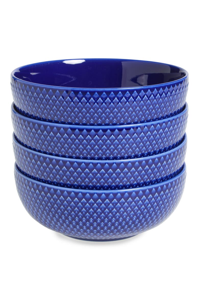 Rhombe Color Set of 4 Bowls, Main, color, DARK BLUE