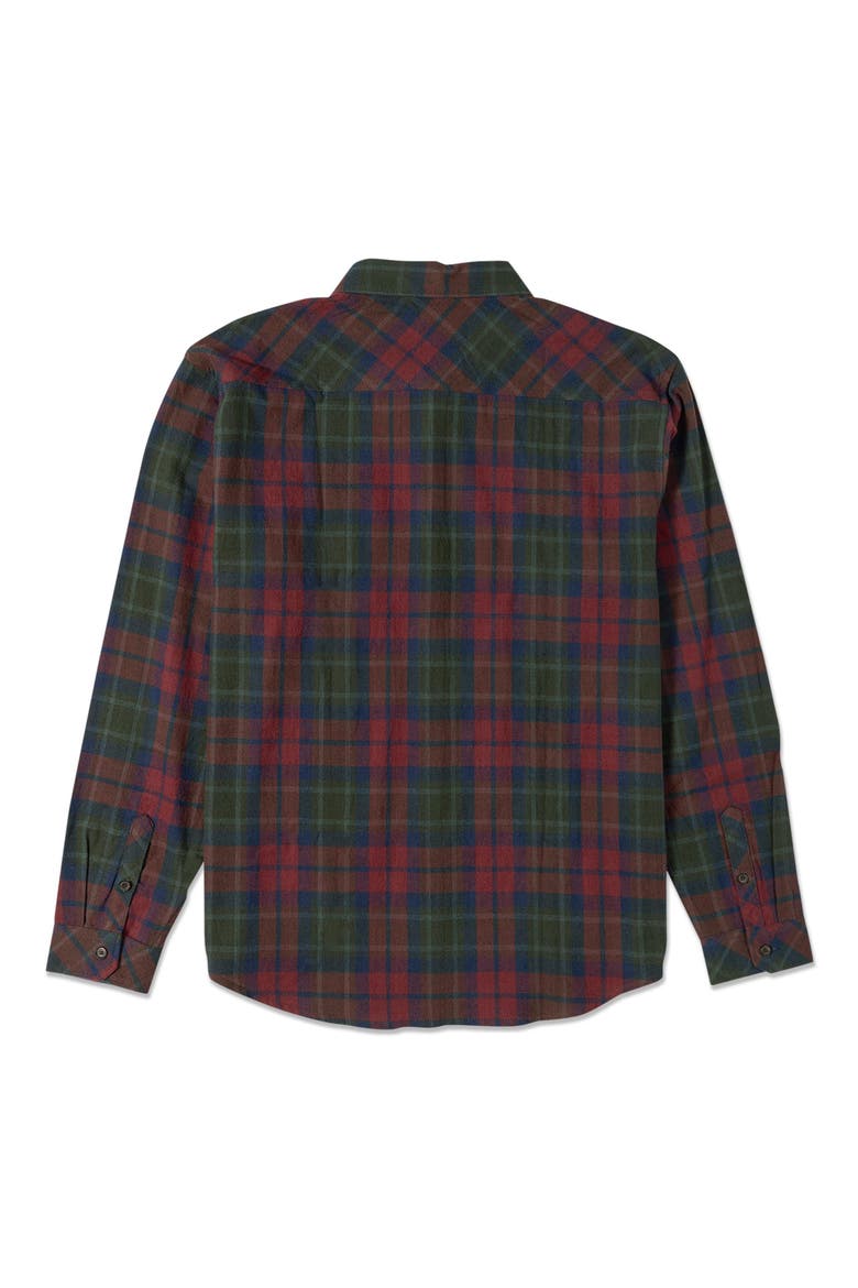 Coastline Plaid Cotton Flannel Button-Up Shirt, Alternate, color, TORTOISE SHELL