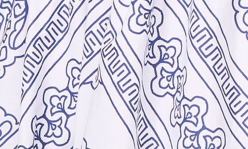 Halogenr Halogen(r) Medallion Print Cotton High Neck Halter Dress In Ensign Blue