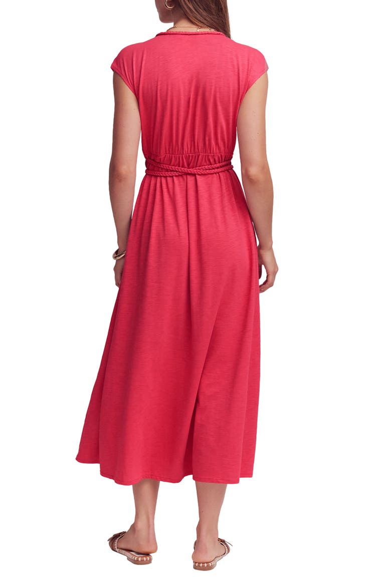 Heidi Ruched Jersey Midi Dress, Alternate, color, ASH RED