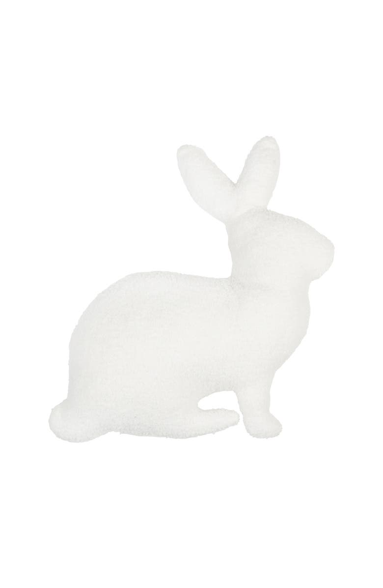 C&F Home White Easter Bunny Silhouette Shaped Accent Throw Pillow, 16" x 18", Main, color, White