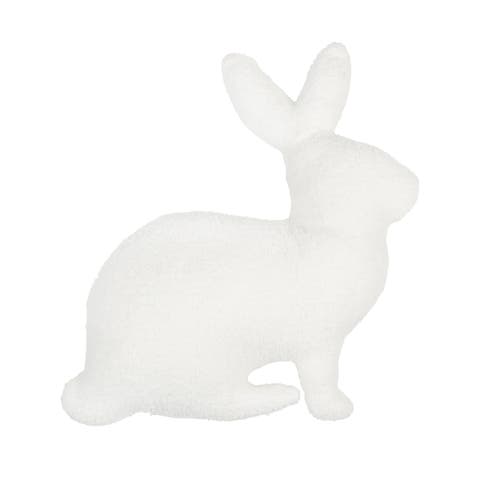 White Easter Bunny Silhouette Shaped Accent Throw Pillow, 16" x 18"