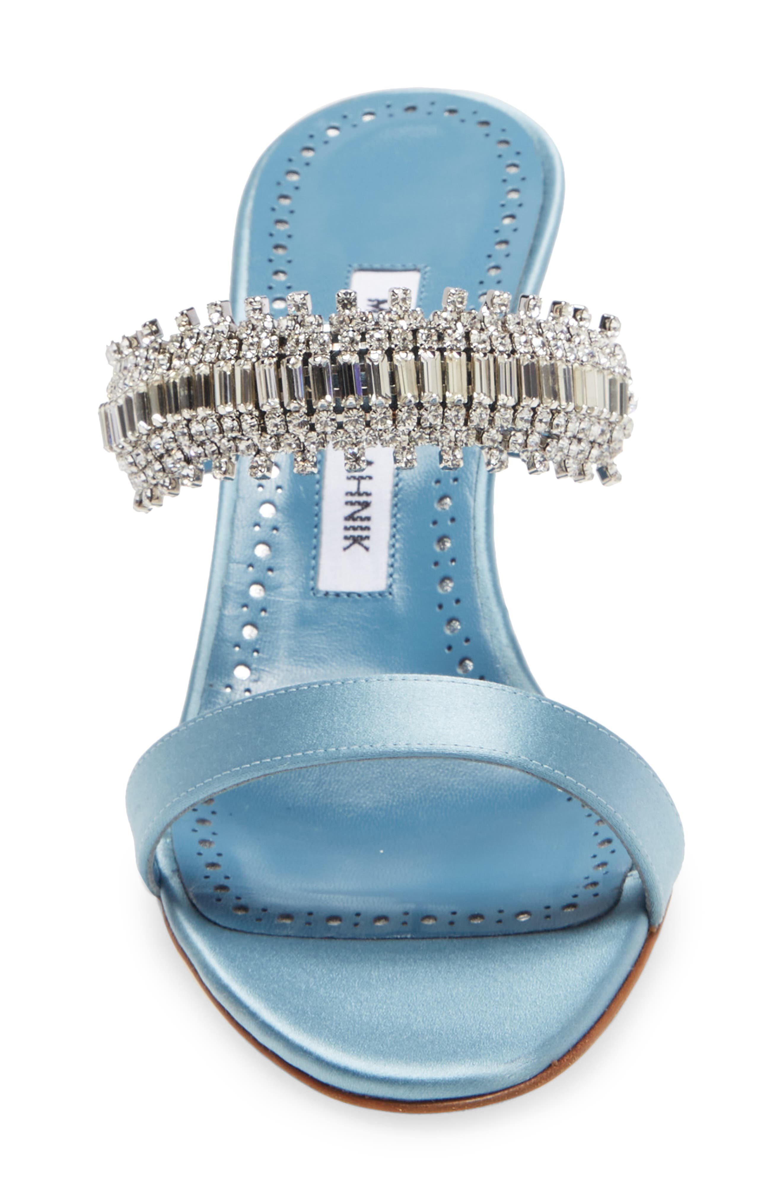 Manolo Blahnik Sako Crystal Embellished Sandal, Alternate, color, 