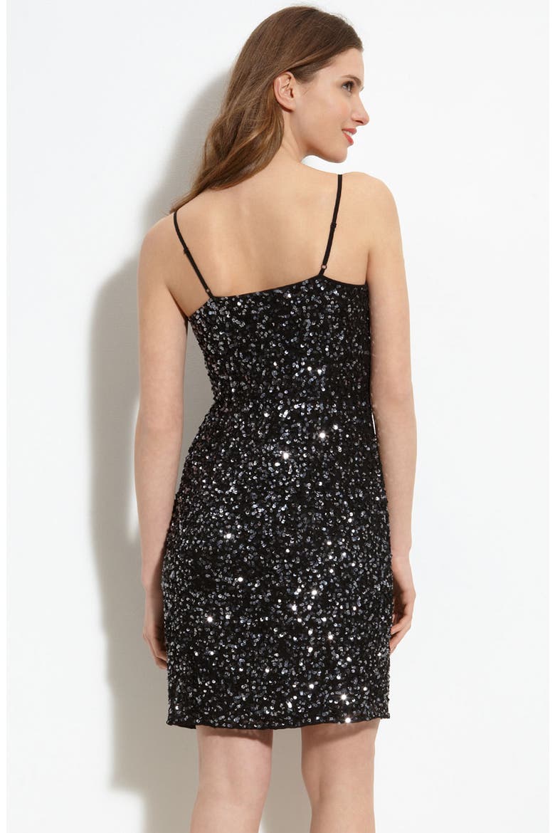 Sequin Sheath Dress, Alternate, color, BLACK/ GUN