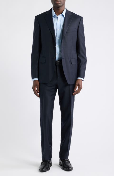 Siena Regular Fit Windowpane Check Impeccabile Wool Suit