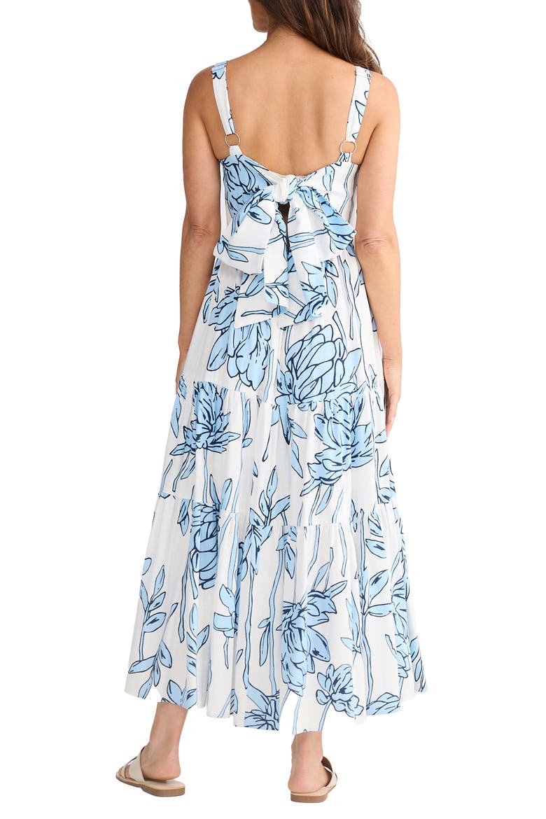 Carmen Tiered Print Midi Dress, Alternate, color, COASTAL BLOOM