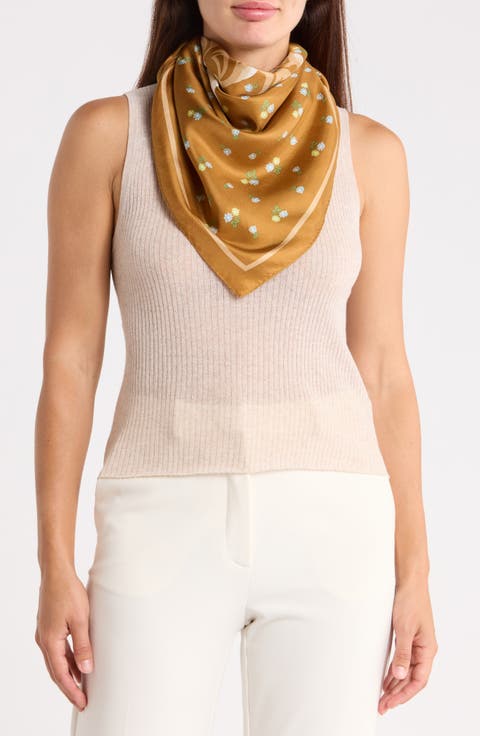 Country Floral Horse & Carriage Silk Scarf