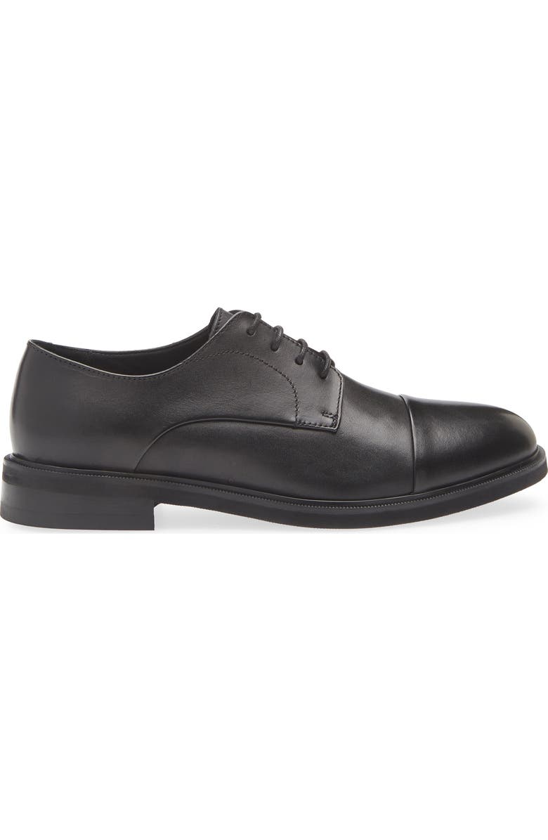 NORDSTROM RACK Ryden Cap Toe Derby, Alternate, color, Black Leather