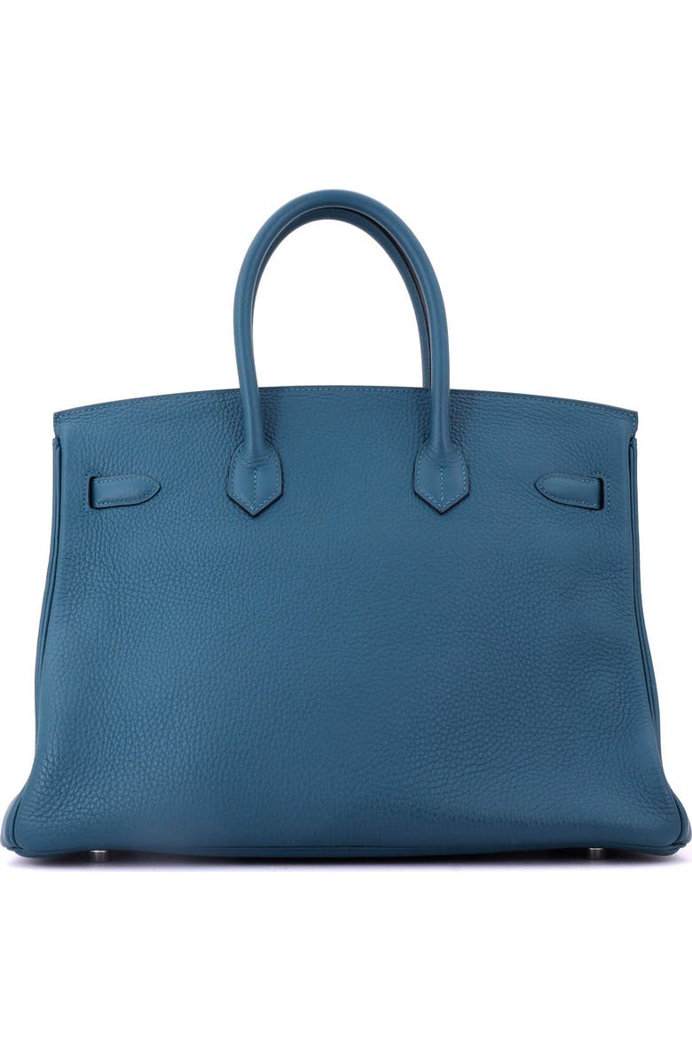 Pre-Owned Hermes Birkin Handbag Blue Clemence with Palladium Hardware 35, Alternate, color, Colvert