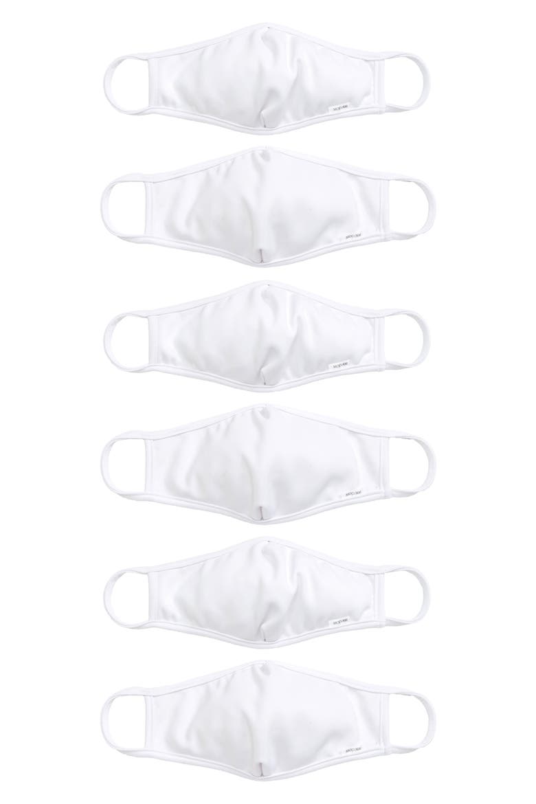 6-Pack Adult Face Masks, Alternate, color, WHITE