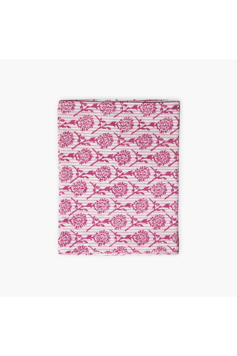 Nikhar - Pure Linen Hand-Printed Table Runner, Main, color, Pink