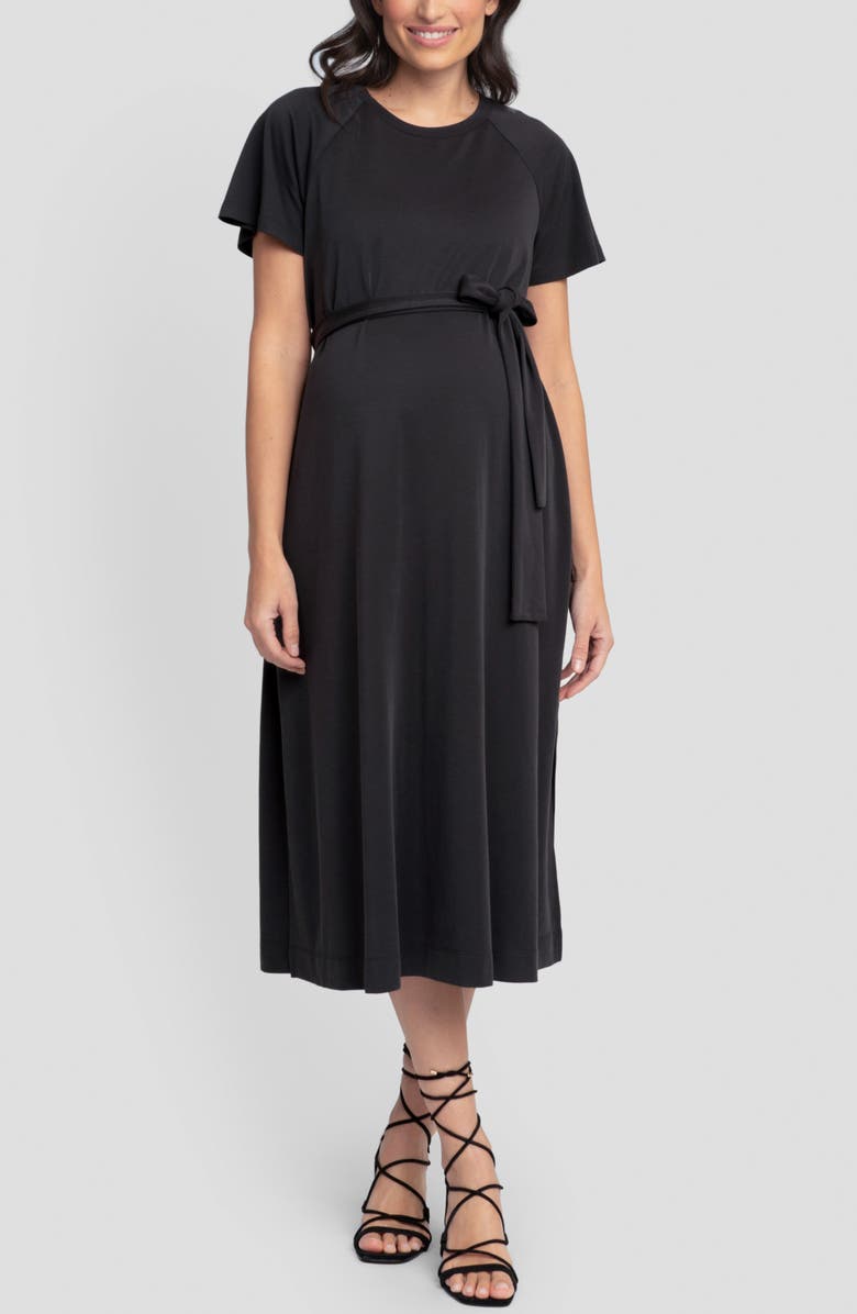Seraphine Maternity T-Shirt Dress, Main, color, Black