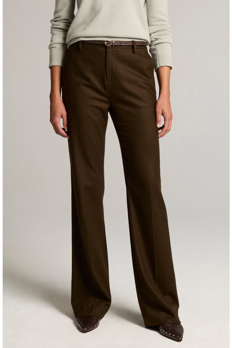 Simone Wool Blend Soft Flannel Pants, Alternate, color, CYPRESS