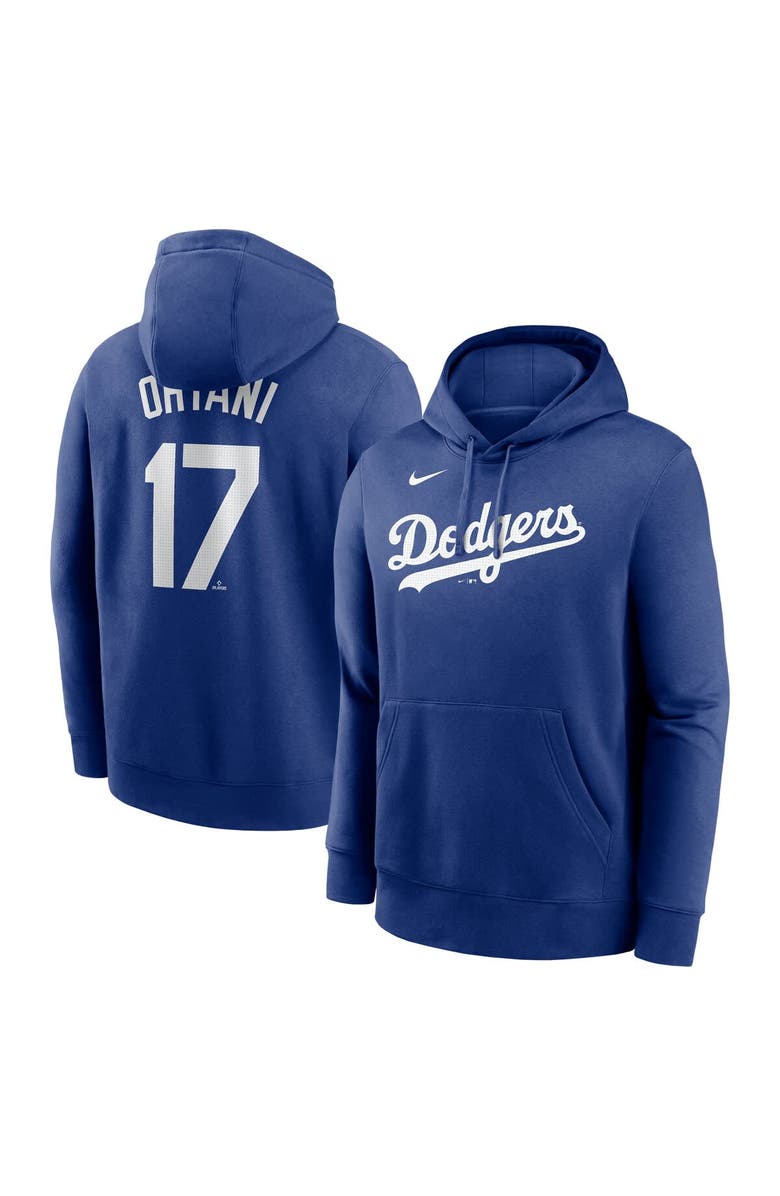 Nike Men's Nike Shohei Ohtani Royal Los Angeles Dodgers Player Name & Number Club Pullover Hoodie, Alternate, color,