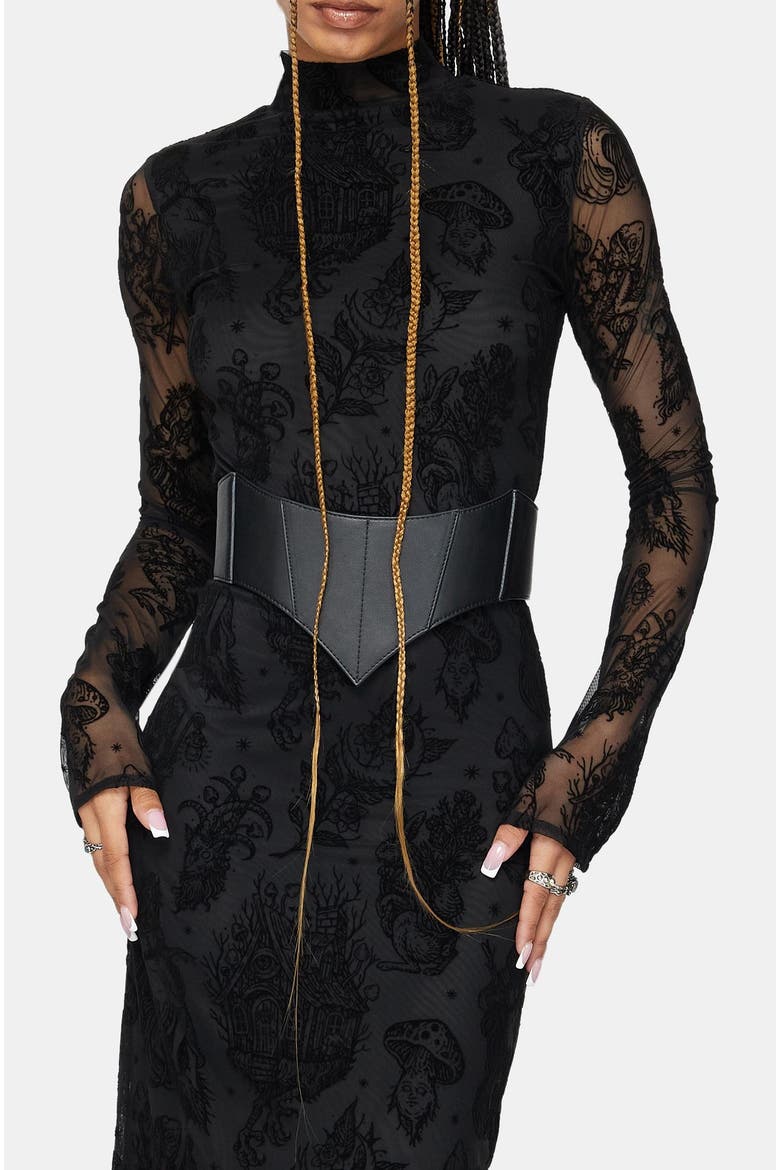 Hexborn Baba Yaga High Neck Maxi Dress, Alternate, color, Black
