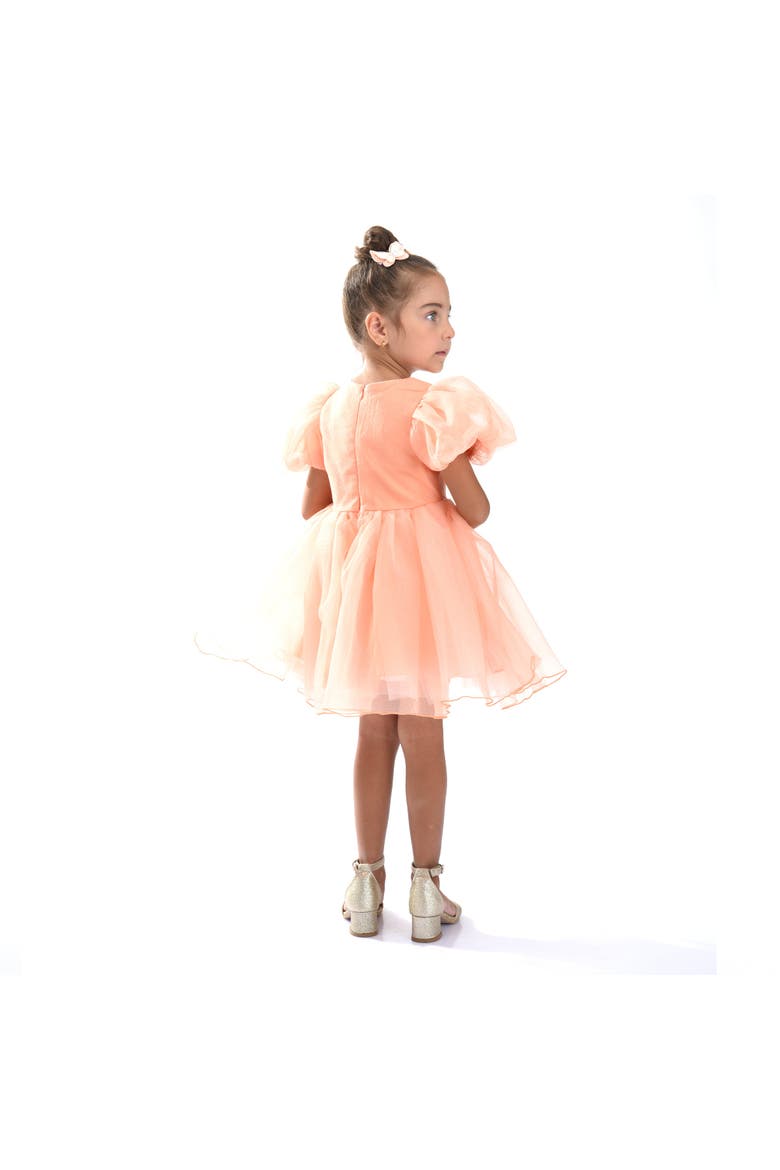 Bow Organza Dress, Alternate, color, Peach