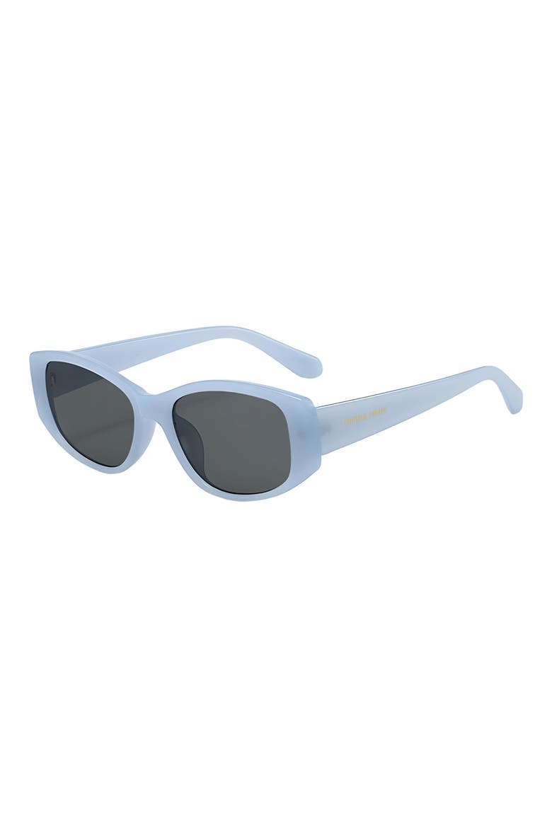 Tara 55mm Polarized Geometric Sunglasses, Alternate, color, BLUE / GRAY