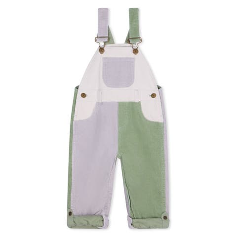 Patchwork Corduroy Overalls