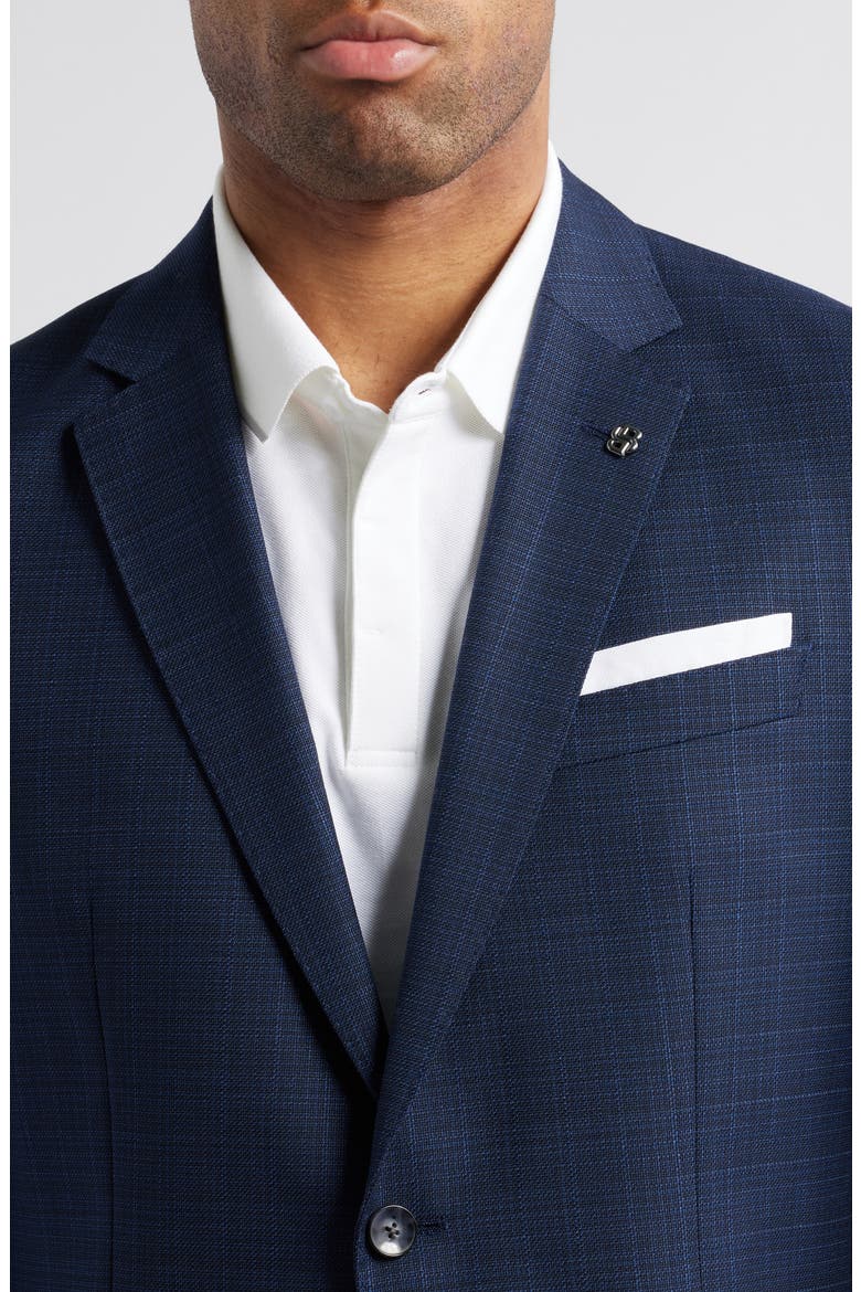 Hutson Navy Mélange Textured Wool Sport Coat, Alternate, color, DARK BLUE