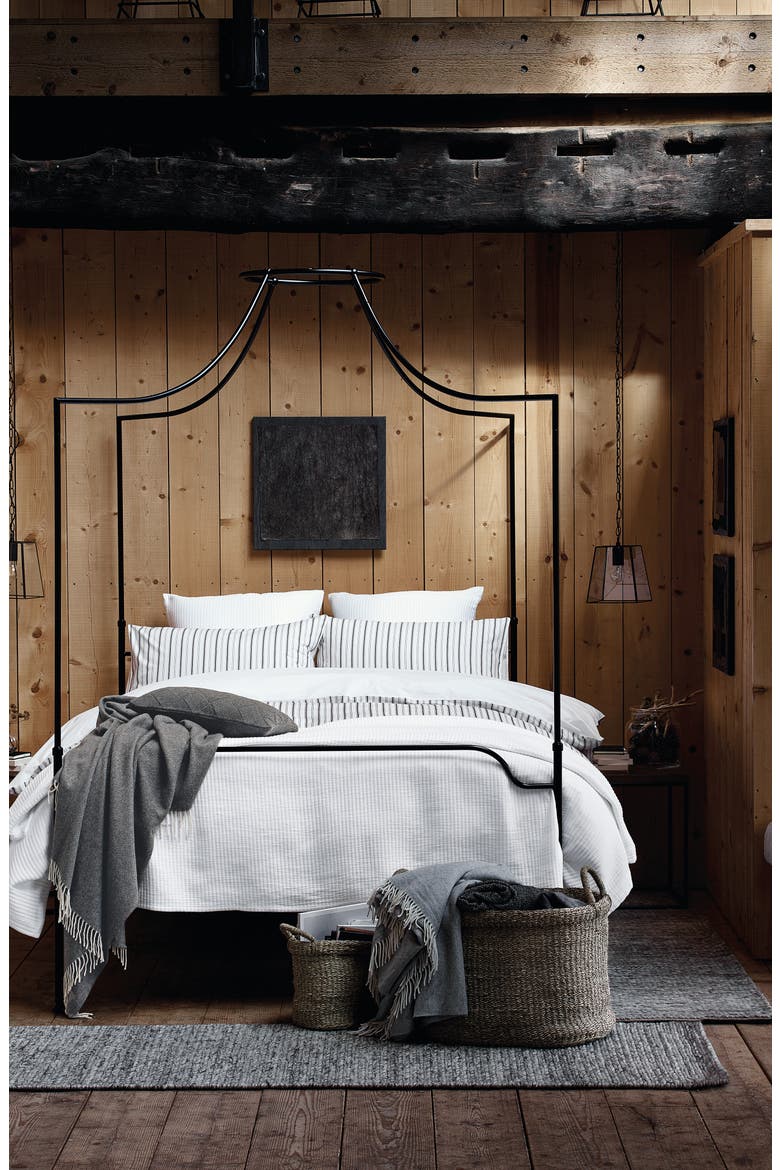 Bailey Stripe Duvet Cover, Alternate, color, WHITE/ BLACK
