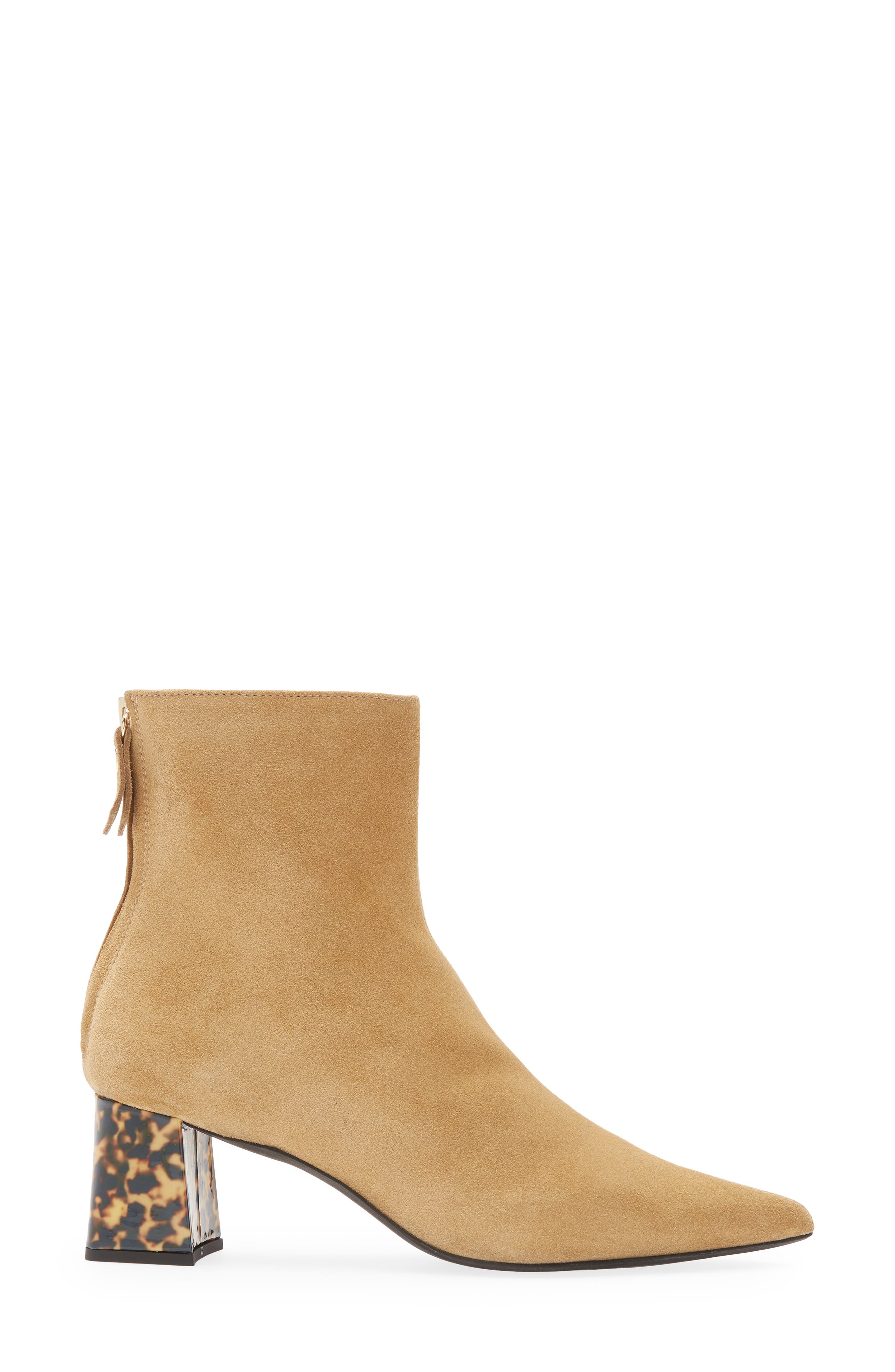 Nora Pointed Toe Bootie, Alternate, color, CAMEL SUEDE