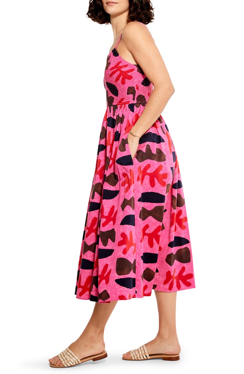 NIC+ZOE Cutout Crush Fit & Flare Midi Dress, Alternate, color,