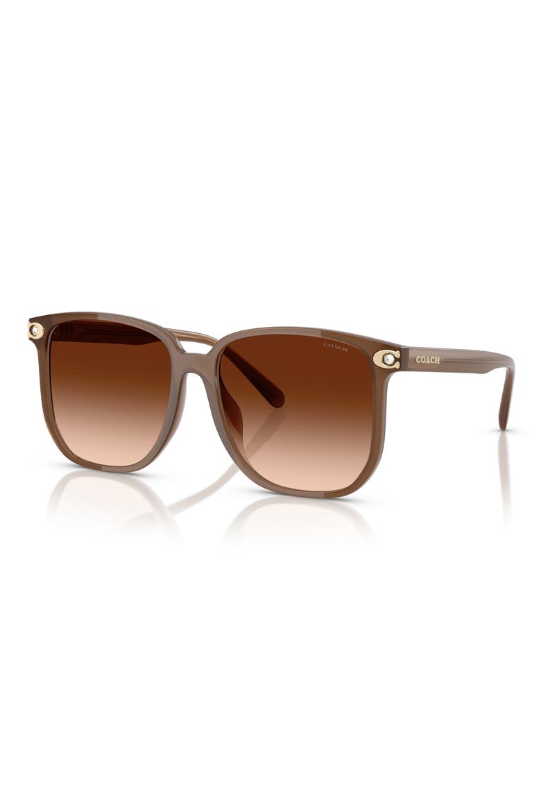 58mm Gradient Square Sunglasses, Alternate, color, MILKY BROWN / BROWN GRADIENT