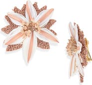 Oscar de la Renta Beaded Lily Earrings