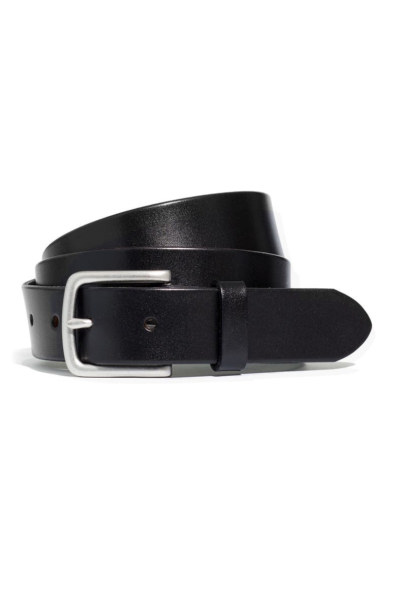 Men's Thin Leather Belt, Main, color, CLASSIC BLACK