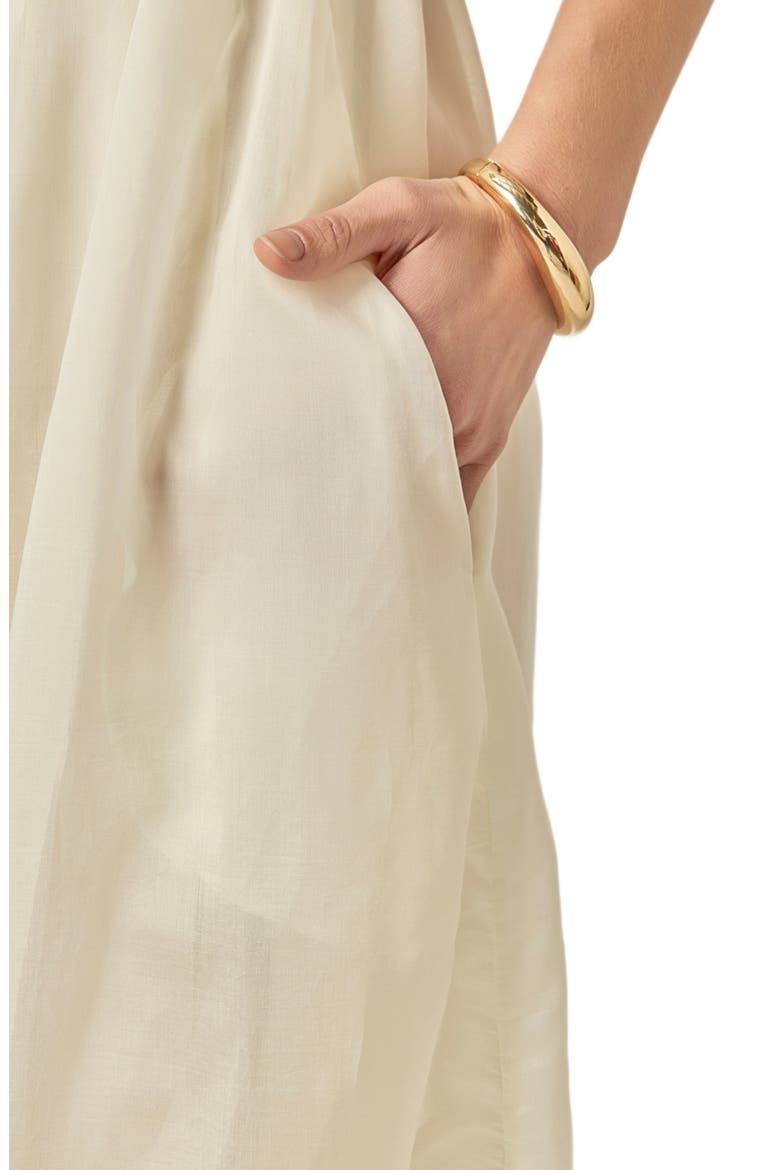 Mixed Media Open Back Dress, Alternate, color, CREAM