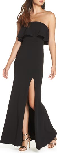 Lulu Satin Off The Shoulder Maxi Gown (Light Yellow)