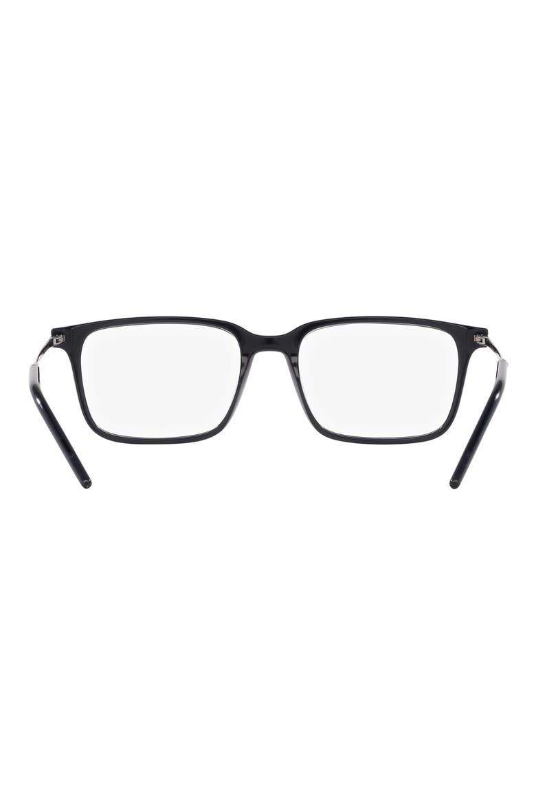55mm Rectangular Optical Glasses, Alternate, color, ROSE GOLD BLK