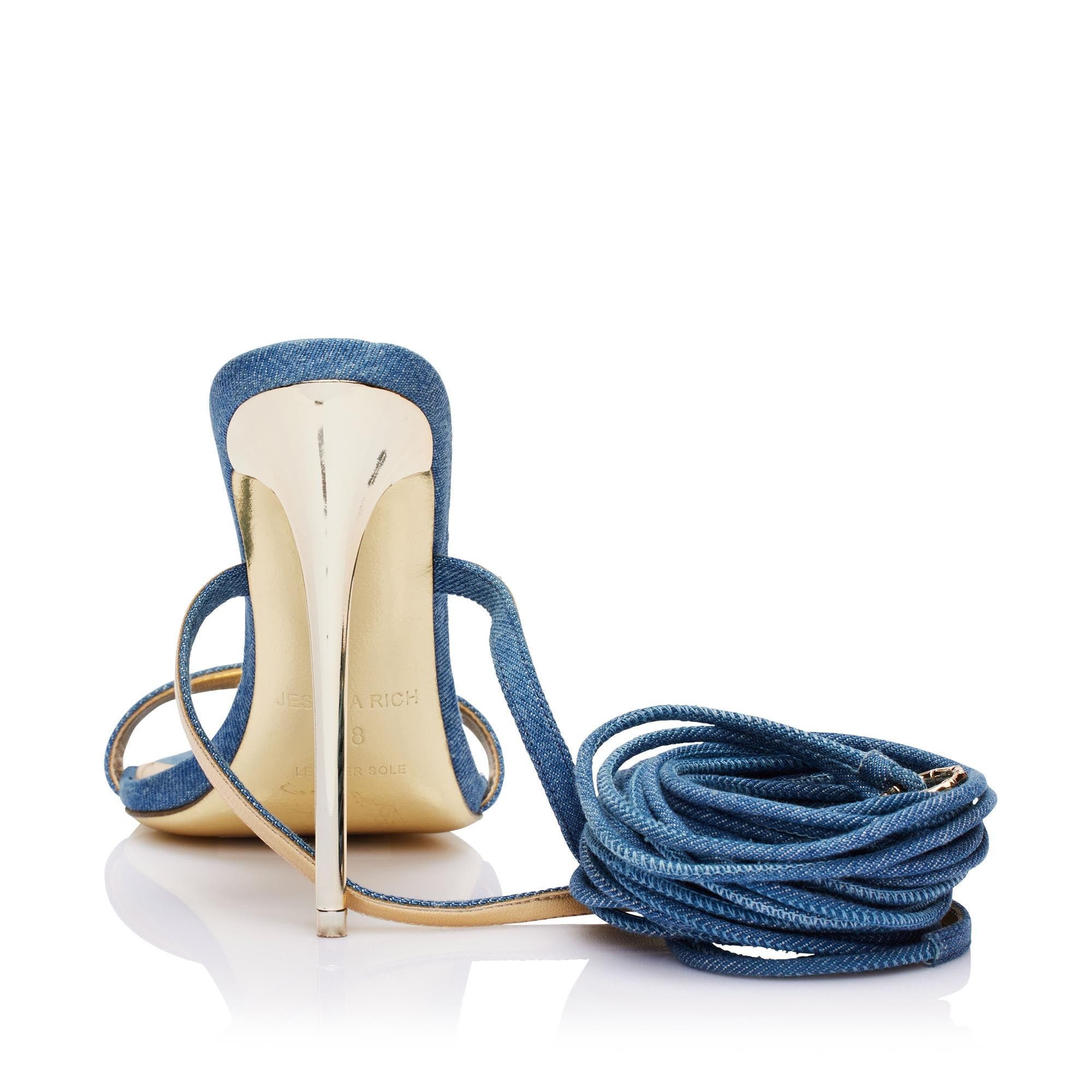 Tie Up Sandal, Alternate, color, DENIM