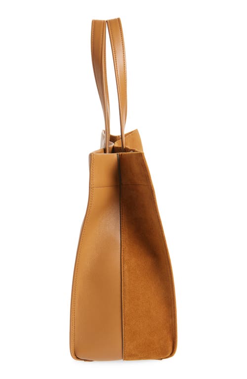 Anya Hindmarch Mortimer Small Leather And Suede Tote In Manilla