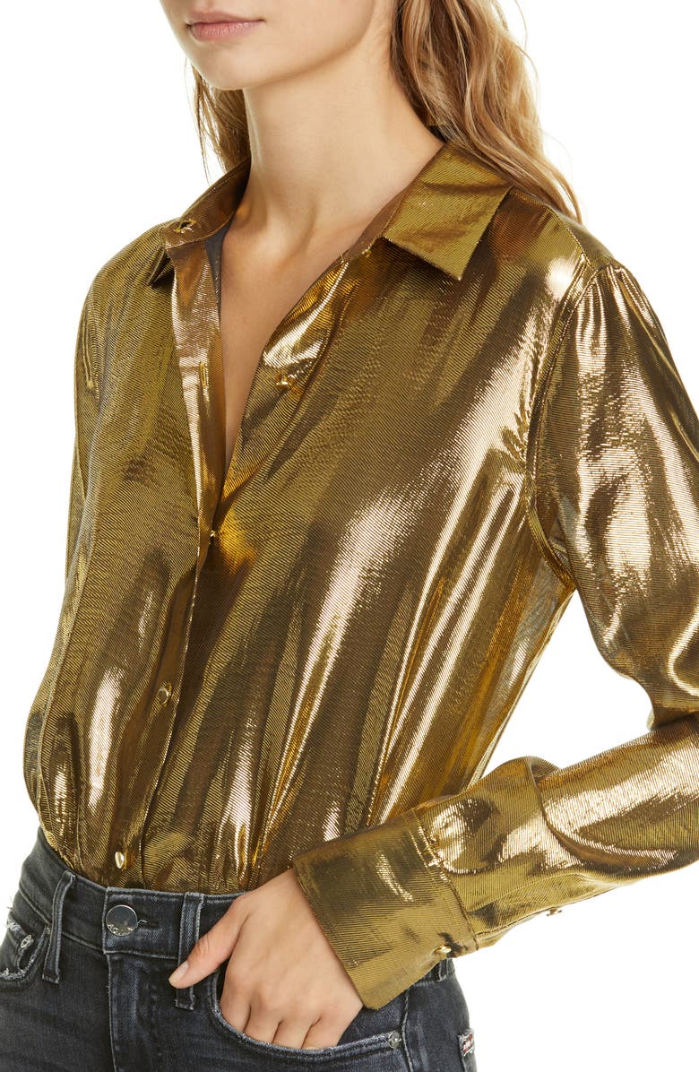 Equipment Burnel Metallic Silk Blouse, Alternate, color, 