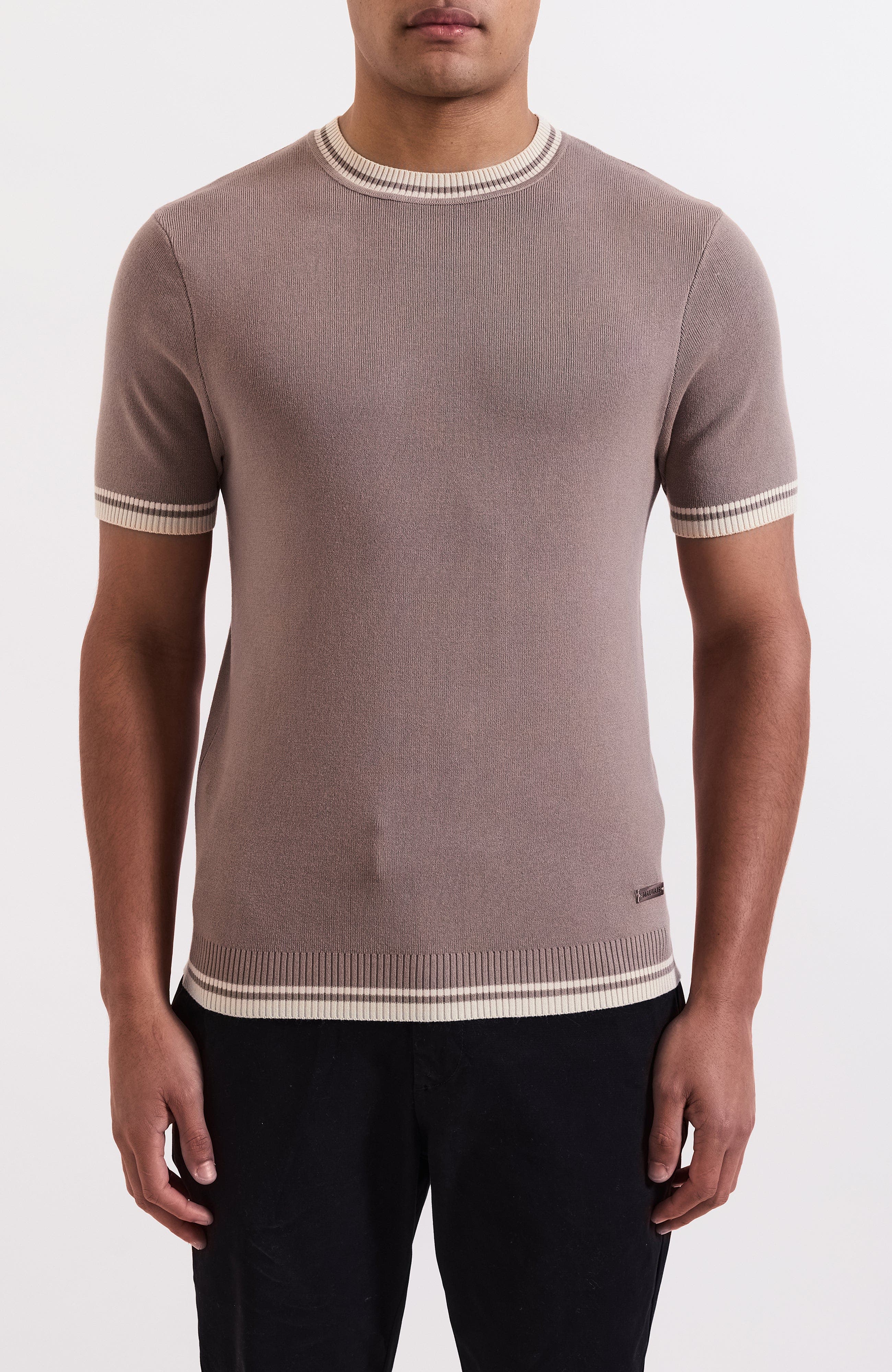 Riccio Slim Knit Tipped Tee - image 3
