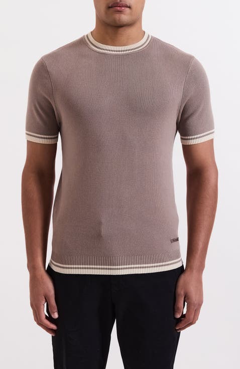 Riccio Slim Knit Tipped Tee