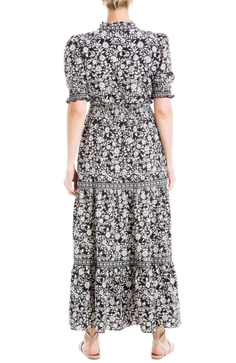 MAX STUDIO Floral Short Sleeve Tiered Maxi Dress, Alternate, color,