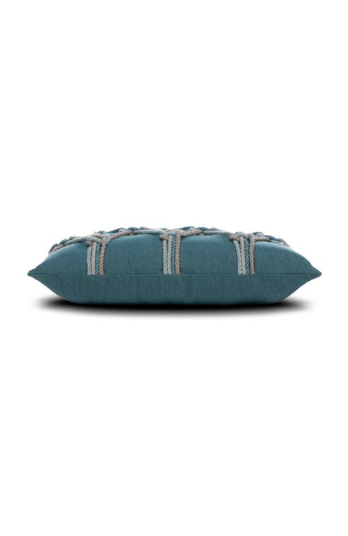 Elaine Smith Rope Lumbar Sunbrella Pillow, Blue