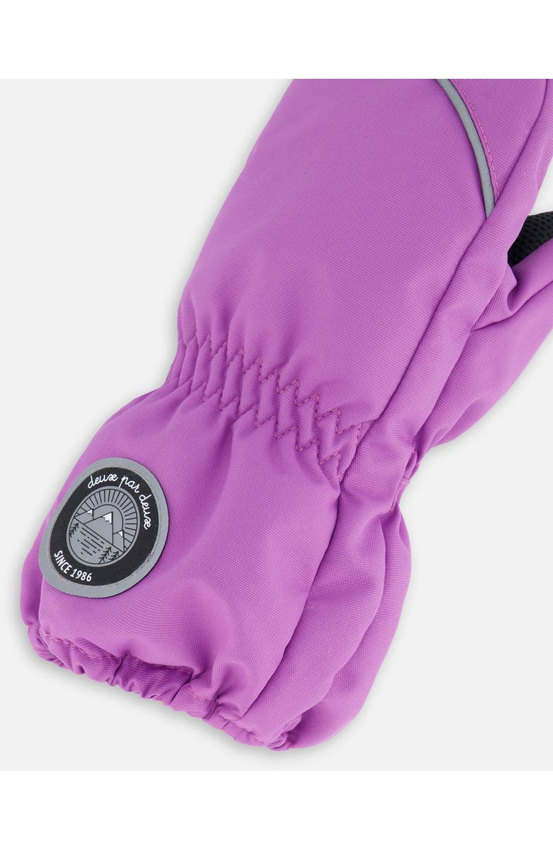 Deux par Deux Little Girl's Solid Mittens Purple, Alternate, color, 
