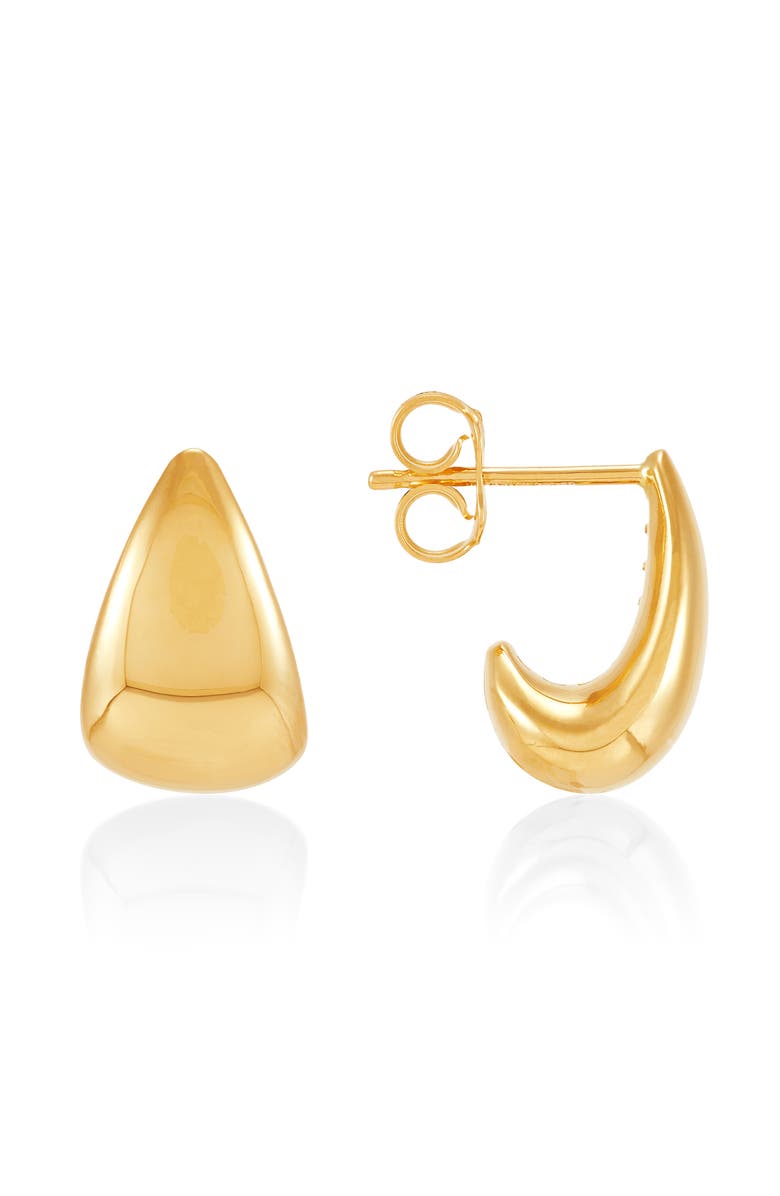 Frankie & Zoe Chunky J Hoop Earrings, Alternate, color, Yellow Gold