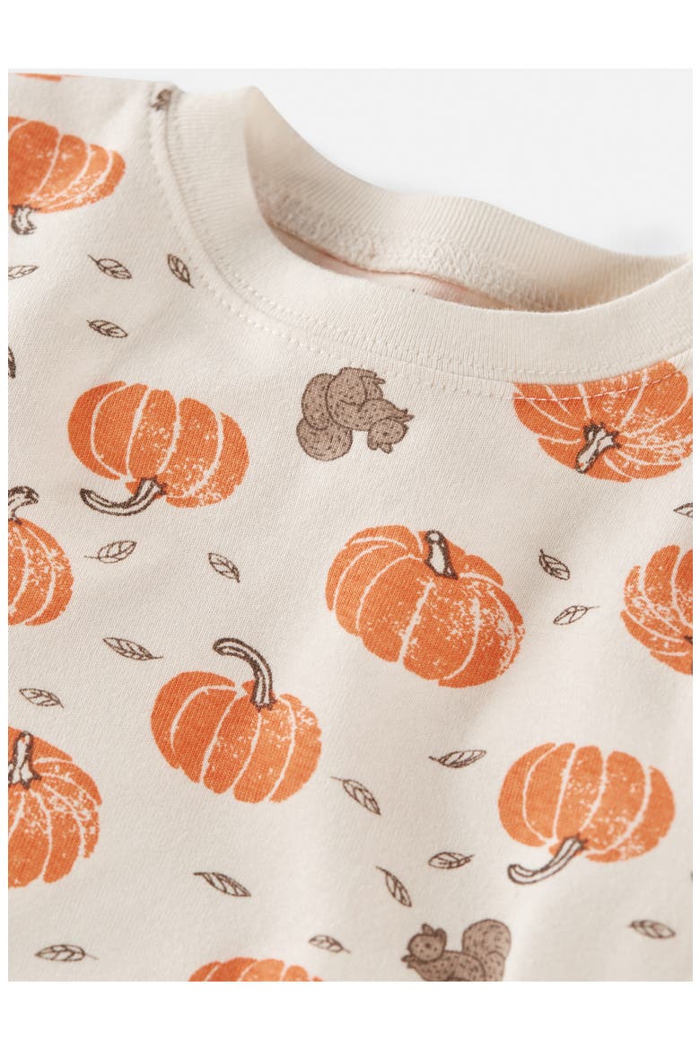Kids' Print Fitted Organic Cotton Two-Piece Pajamas, Alternate, color, LP PUMPKIN