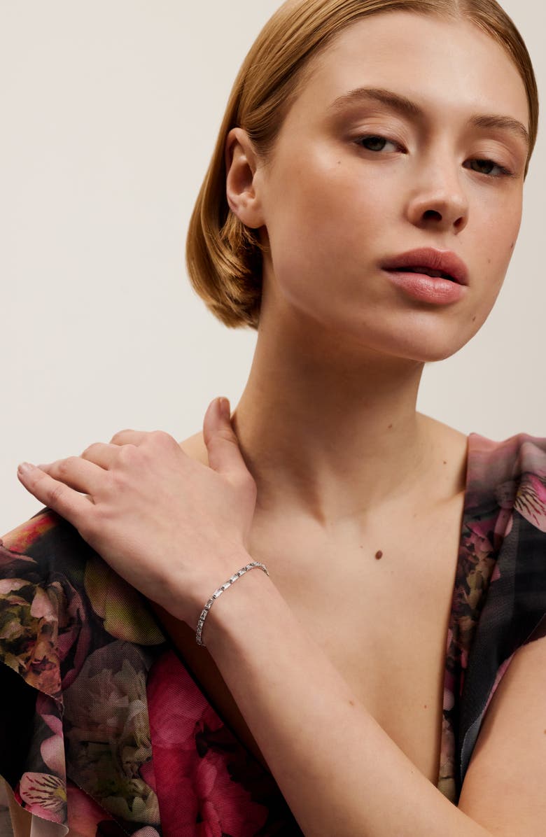 Ted Baker Isela Cubic Zirconia Baguette Bracelet, Alternate, color, Silver Tone/ Clear Crystal