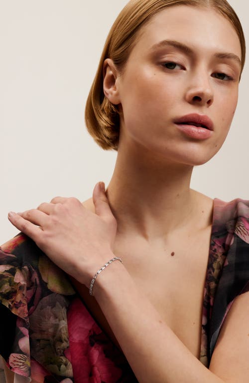 Ted Baker Isela Cubic Zirconia Baguette Bracelet In Silver Tone/clear Crystal