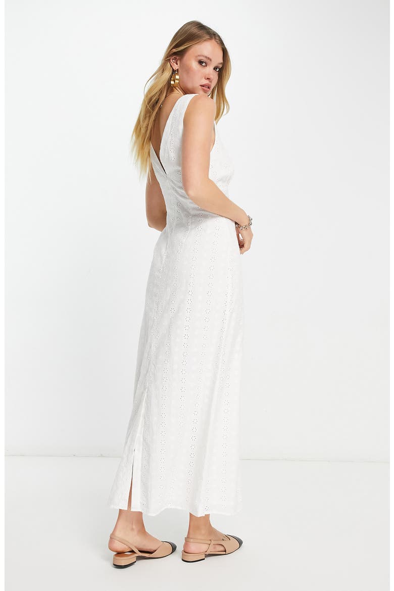 Broderie Maxi Dress, Alternate, color, WHITE