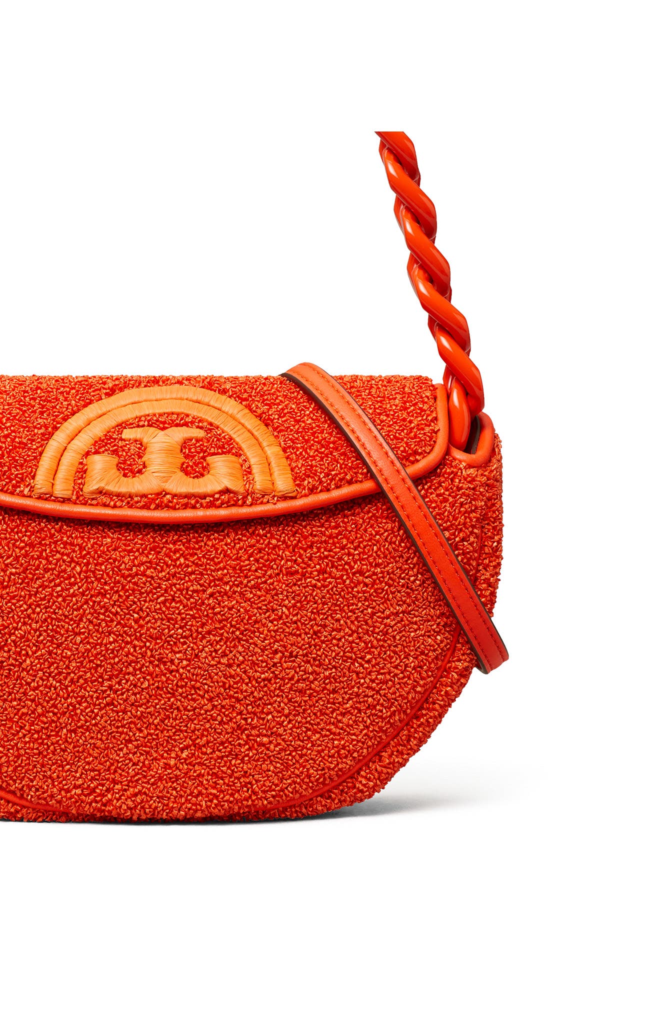 Mini Fleming Soft Crescent Shoulder Bag, Alternate, color, POPPY RED
