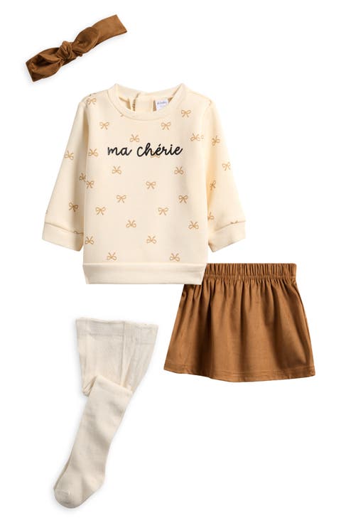 Ma Chérie Top, Skirt, Socks & Headband Set (Baby)