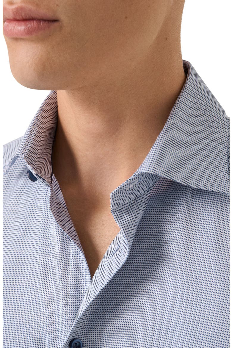 Contemporary Fit Textured Twill Button-Up Shirt, Alternate, color, NAVY