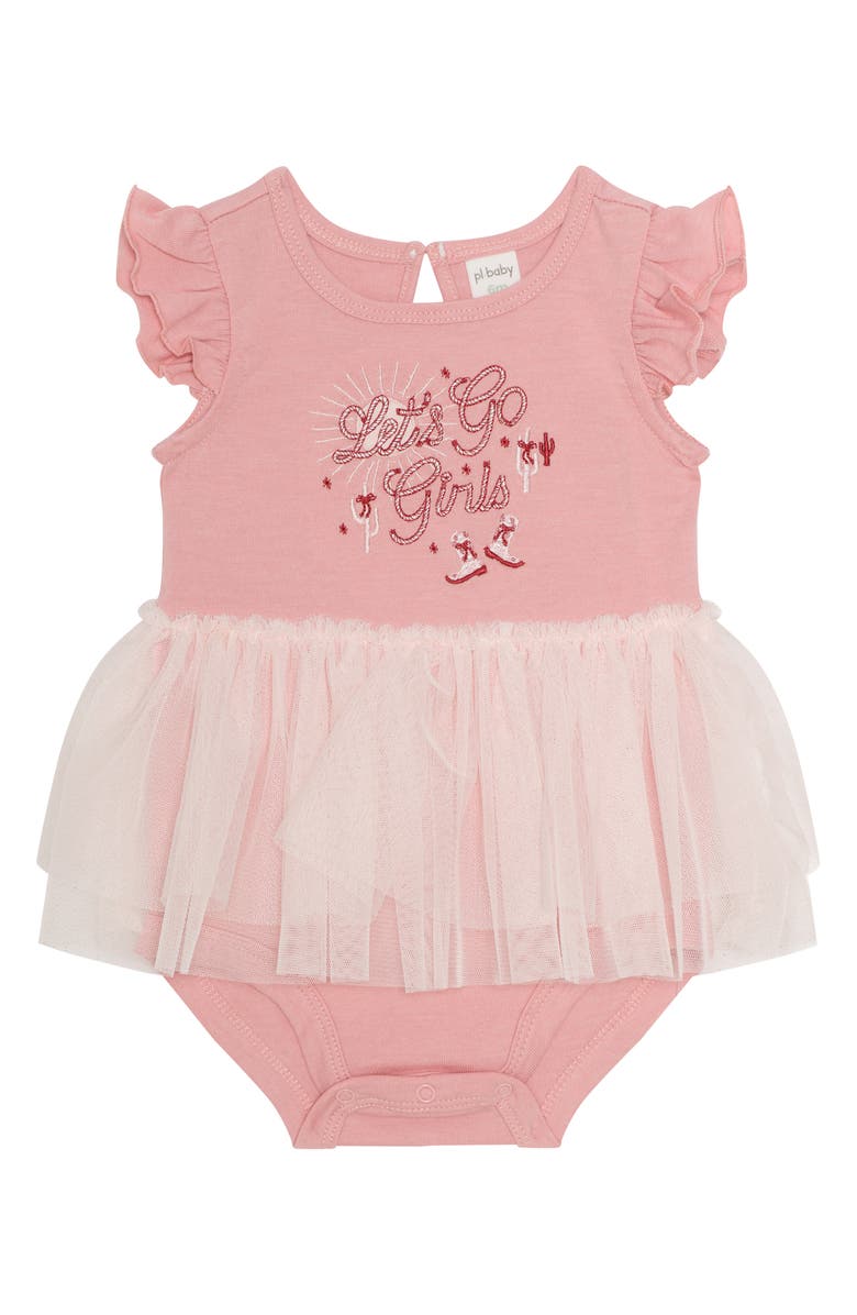 PL Baby by Petit Lem Four-Piece Western Tutu Skegging Set, Alternate, color, Light Pink Rodeo